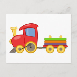 Cartoon Train Postcard