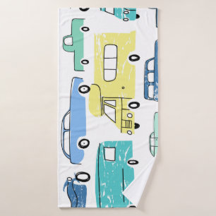 Cartoon Transport: City Kids' Fun. Bath Towel
