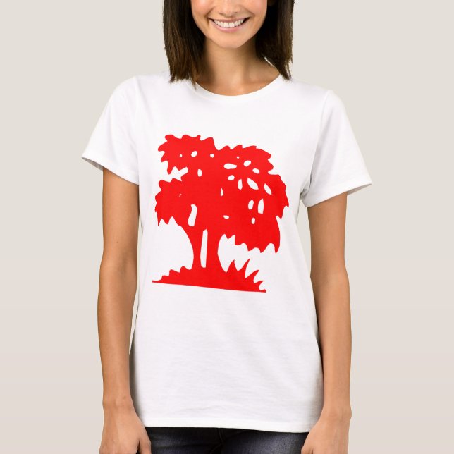 Cartoon Tree - Red T-Shirt (Front)