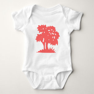 Cartoon Tree - Tropical Pink Baby Bodysuit