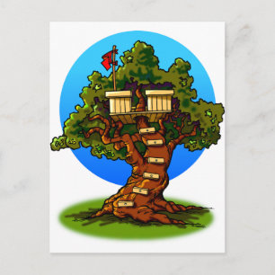 Cartoon Treehouse Postcard