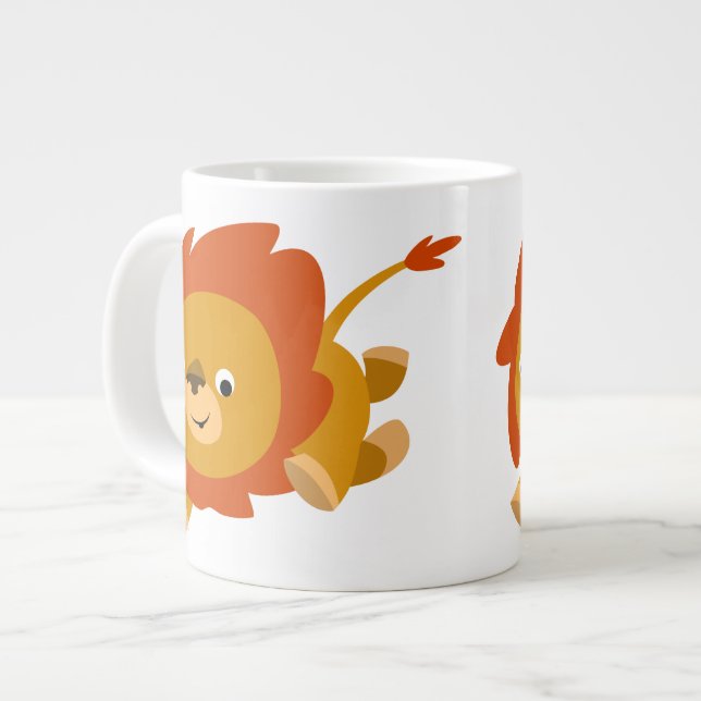 Cartoon très rapide Lion Jumbo Mug (Devant gauche)