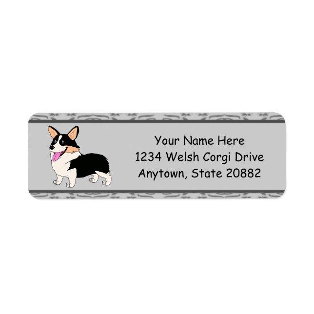 Cartoon Tricolor Corgi souriant (Devant)