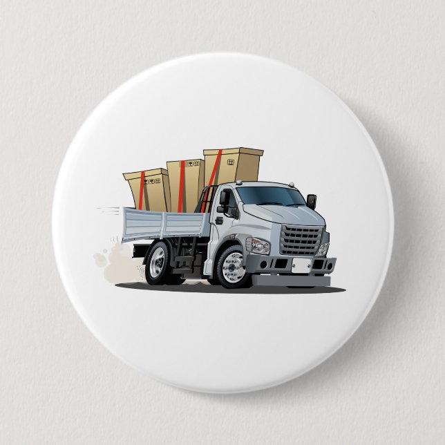 Cartoon truck 3 inch round button (Front)