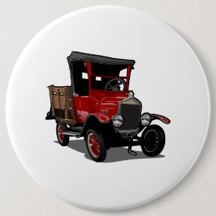 Cartoon truck 6 inch round button