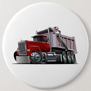 Cartoon truck 6 inch round button