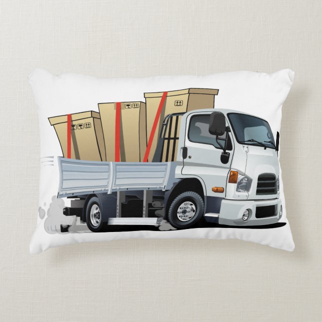 cartoon truck accent pillow (Front)