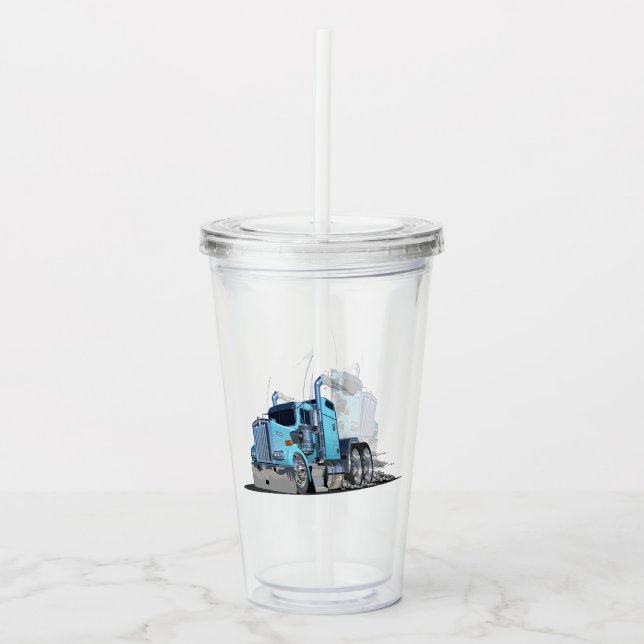 Cartoon truck acrylic tumbler (Front)