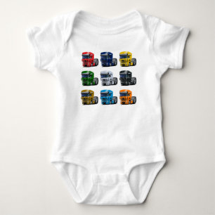 Cartoon truck baby bodysuit