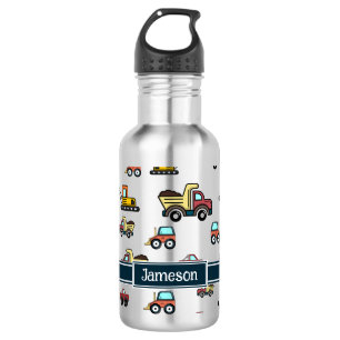 Cartoon Truck Car Crane Vehicle Name Personalized 532 Ml Water Bottle
