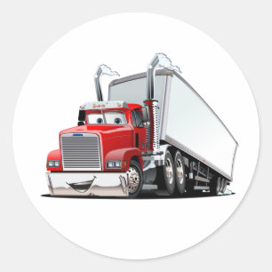 Cartoon truck classic round sticker