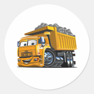 Cartoon truck classic round sticker