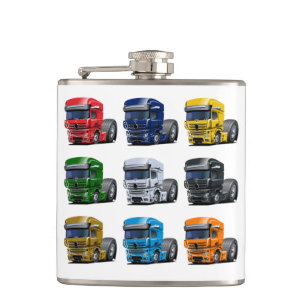 Cartoon truck hip flask