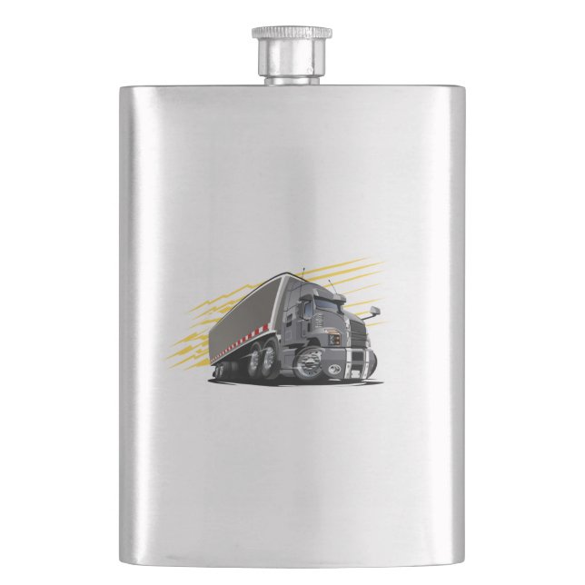 Cartoon truck hip flask (Front)