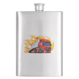 Cartoon truck hip flask