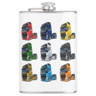 Cartoon truck hip flask