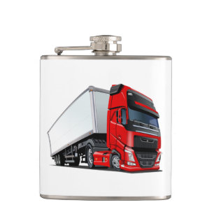 Cartoon truck hip flask