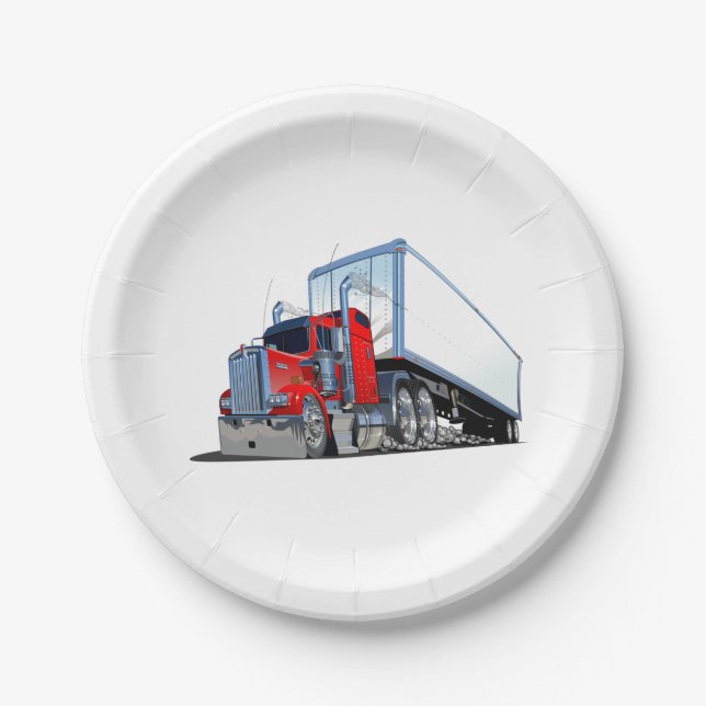 Cartoon truck paper plate (Front)