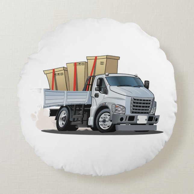 Cartoon truck round pillow (Front)