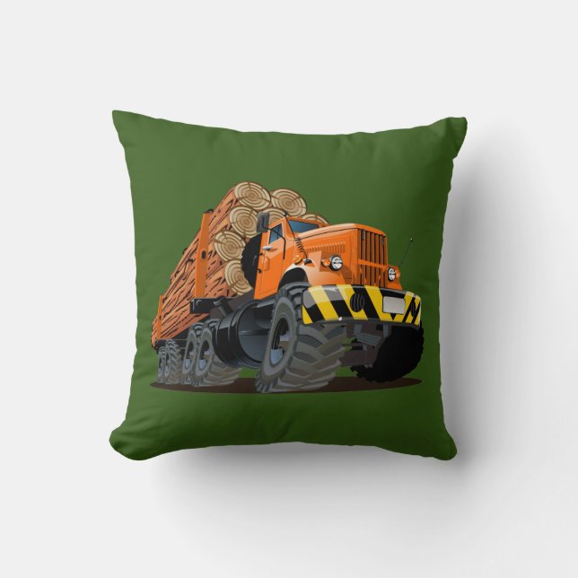 Cartoon truck throw pillow (Front)