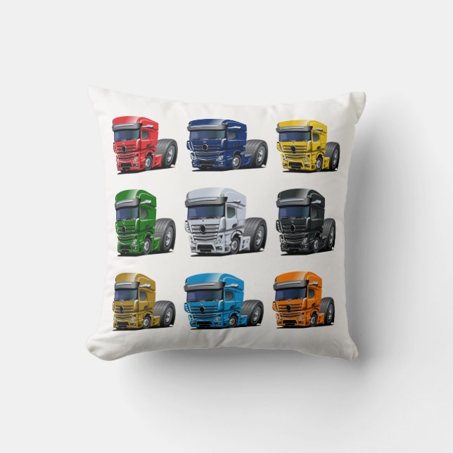 Cartoon truck throw pillow (Front)