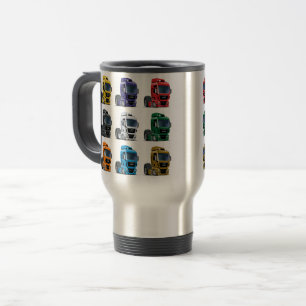 Cartoon truck travel mug