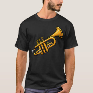 Cartoon Trumpet Music Instrument Jazz T-Shirt