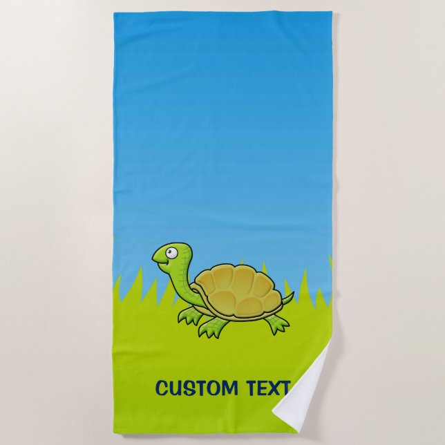 Cartoon Turtle Beach Towel (Front)