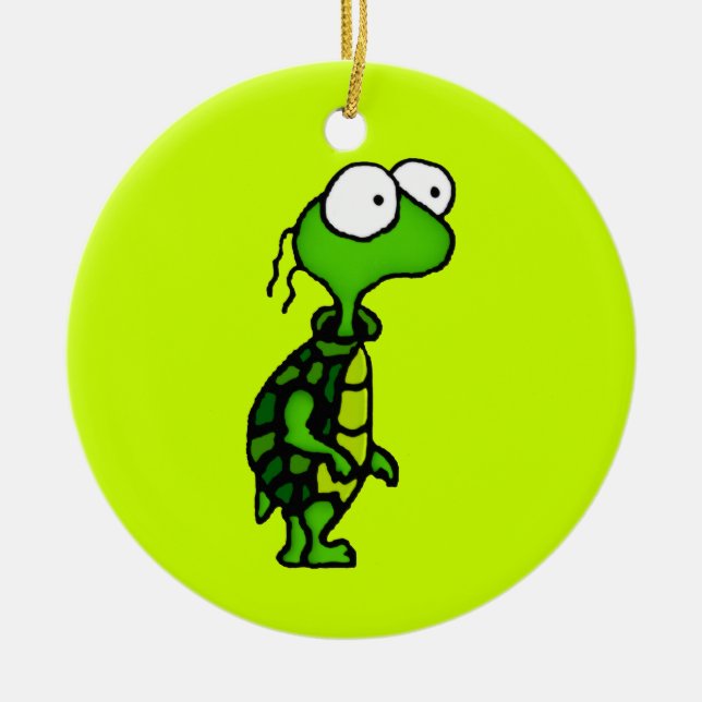 Cartoon Turtle Ceramic Ornament (Front)