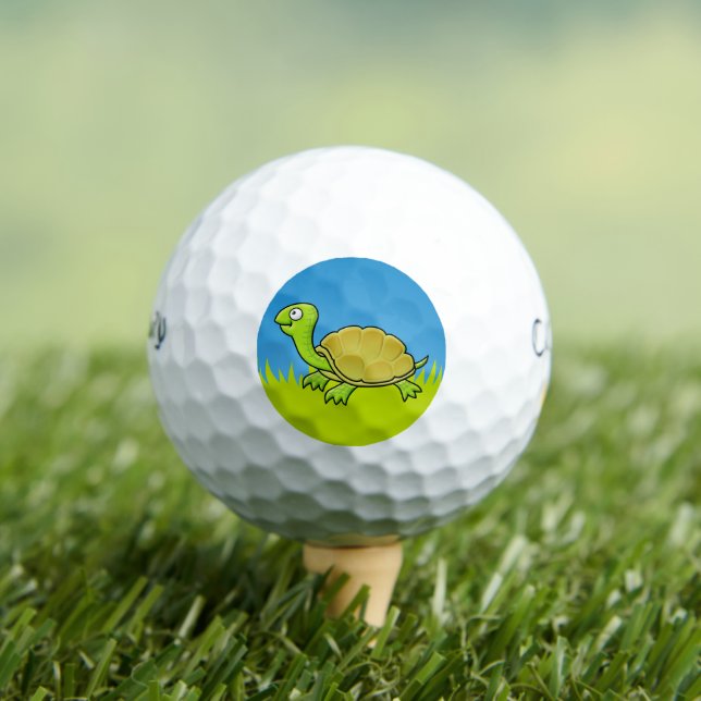 Cartoon Turtle Golf Balls (Insitu Tee)