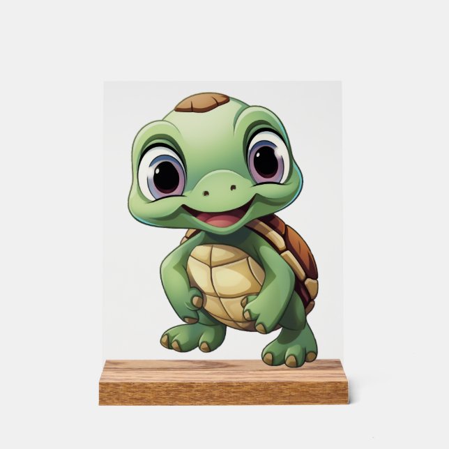 Cartoon turtle illustration Copy Acrylic Sign (Front)