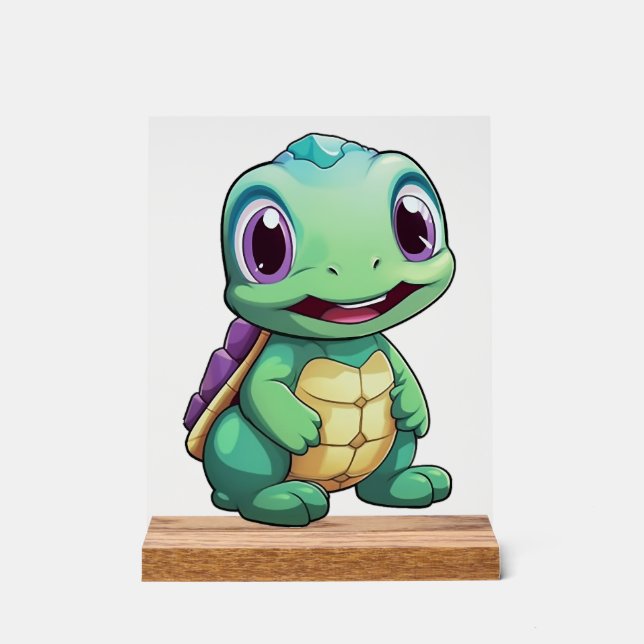 Cartoon turtle illustration Copy Copy Copy Copy Co Acrylic Sign (Front)