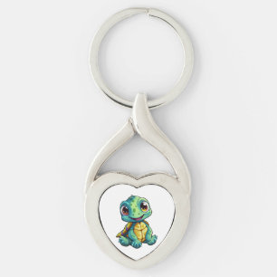 Cartoon turtle illustration keychain