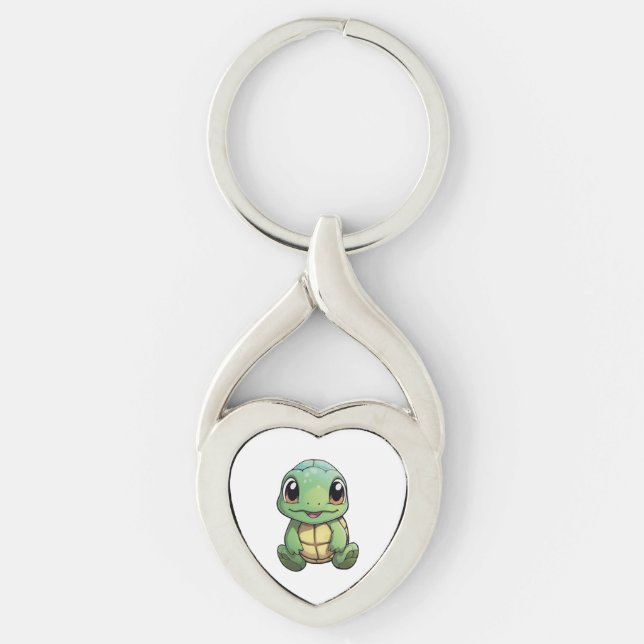 Cartoon turtle illustration           keychain (Front)