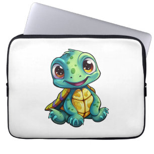 Cartoon turtle illustration laptop sleeve
