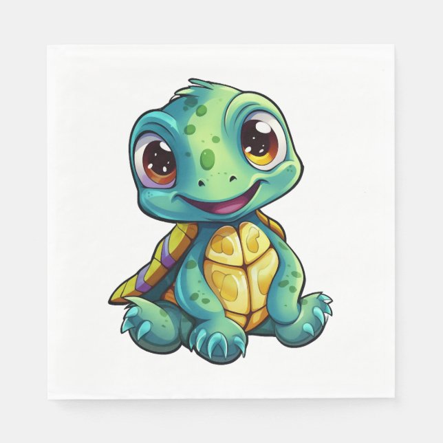 Cartoon turtle illustration            napkin (Front)