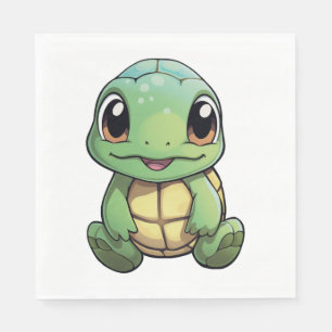Cartoon turtle illustration napkin