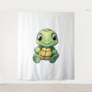 Cartoon turtle illustration tapestry