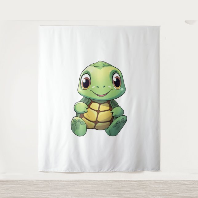 Cartoon turtle illustration tapestry (Front)