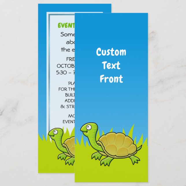 Cartoon Turtle Invitation (Front/Back)