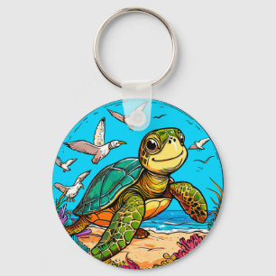 Cartoon turtle keychain