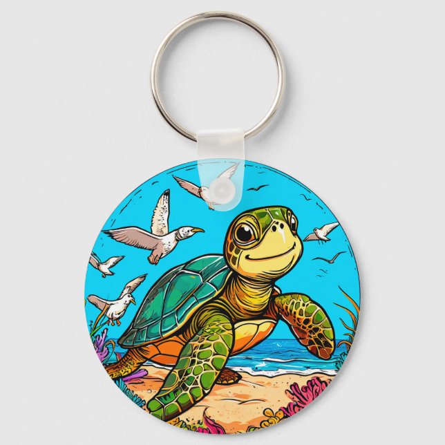 Cartoon turtle keychain (Front)