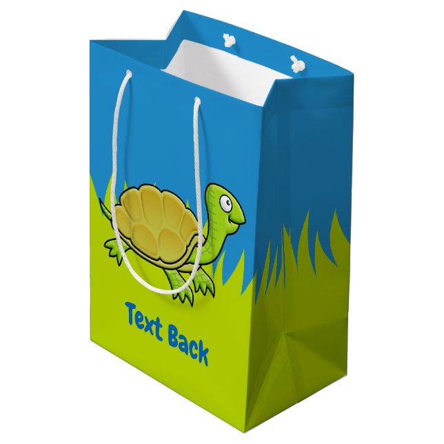 Cartoon Turtle Medium Gift Bag (Back Angled)