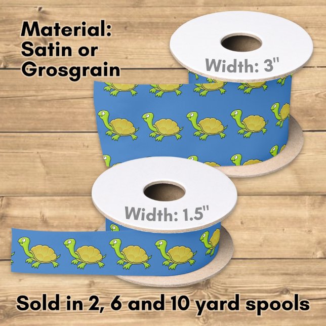 Cartoon Turtle Satin Ribbon (Creator Uploaded)