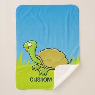 Cartoon Turtle Sherpa Blanket