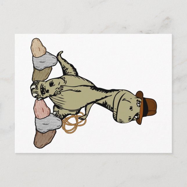 Cartoon Tyrannosaurus Dinosaur Explorer Postcard (Front)