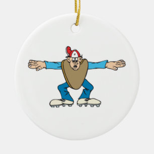 cartoon ump umpire calling SAFE Ceramic Ornament