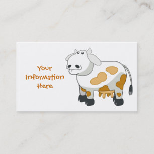 Cartoon Vache Laitière Cartes de visite