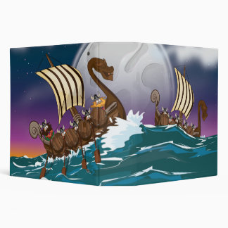 Cartoon Viking invasion fleet Binder
