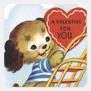 Cartoon Vintage Art Valentines autocollants
